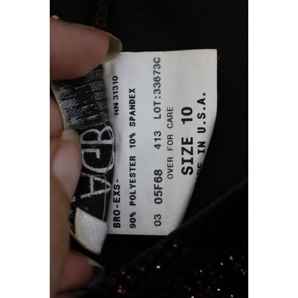 AGB Vintage Strappy Velevet Maxi Dress-Size 10-Side Slit-Whimsigoth-Glittery - Picture 6 of 12